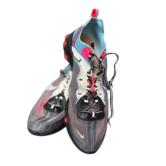 NIKE REACT ELEMENT 87 MEN'S 15 SOLAR RED GRAY ATHLETIC RUNNING SNEAKERS LACE UP - Picture 3 of 8